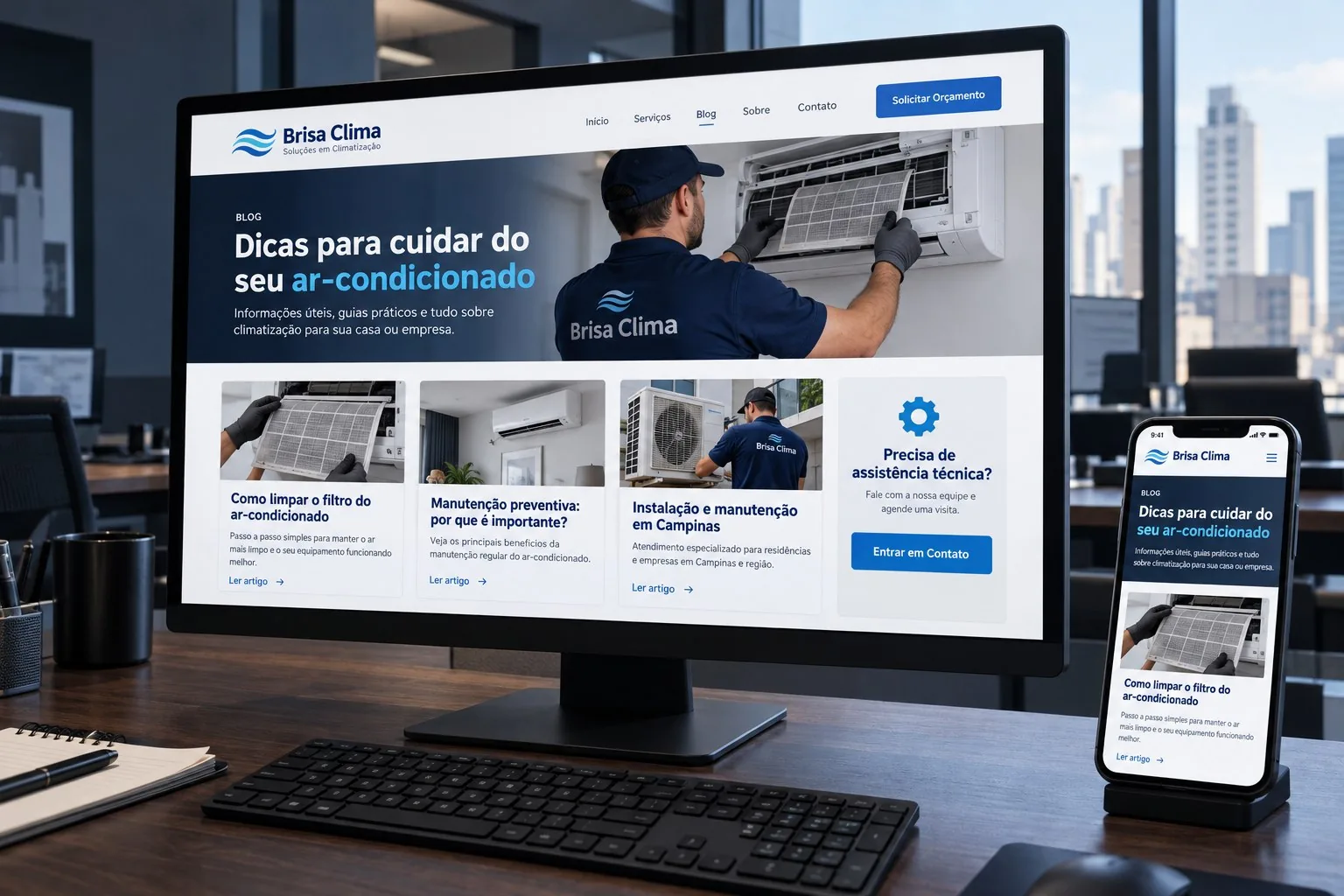 Blog da Brisa Clima com artigos sobre instalação e manutenção de ar-condicionado