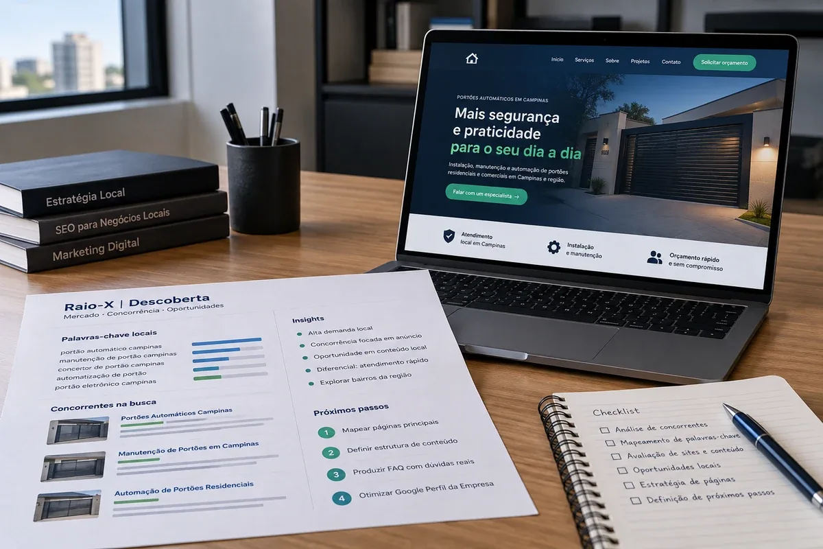 Reunião online de entendimento do negócio com anotações sobre serviços e clientes